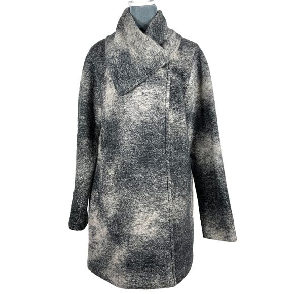 Nanette Lepore Wool Swing Coat Sz Large Gray Wool Mohair Blend Boho Lagenlook - Picture 1 of 13